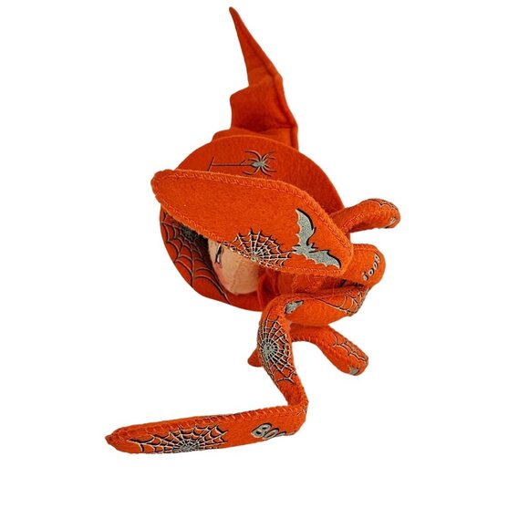 Annalee Hobgoblin Elf Halloween Orange Boo Spider Webs Bats 10" - Picture 6 of 8